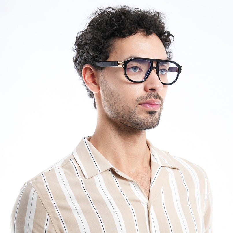 Eyejack Shadow Shine Black Wayfarer Eyeglasses for Men & Women (82104FCL1302-C1)