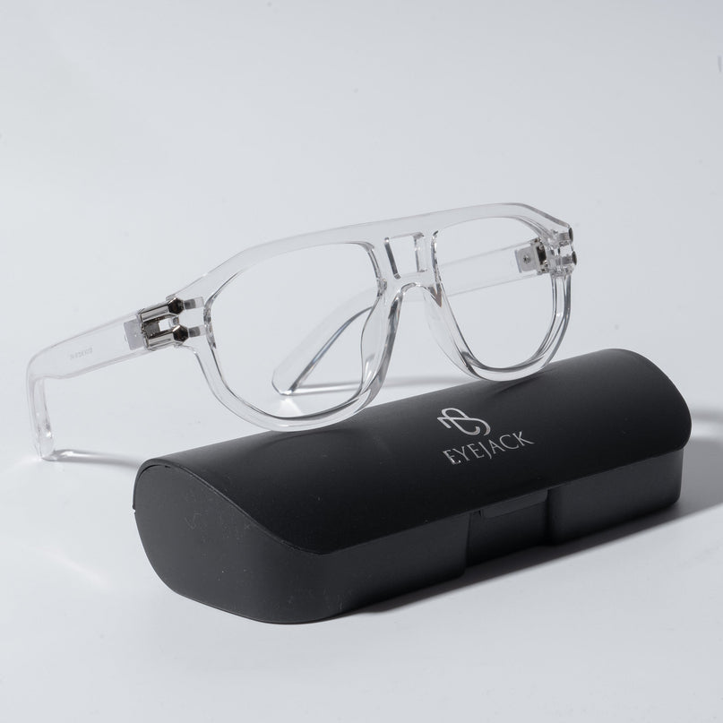 Eyejack Shadow Transparent Wayfarer Eyeglasses for Men & Women (82104MG4959-C2)
