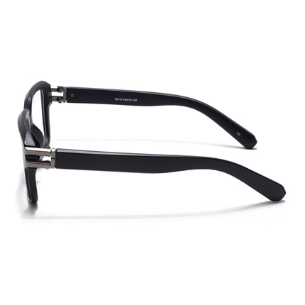 Eyejack Wolf Matt Black Square Eyeglasses for Men & Women (82110FCL1303-C2)