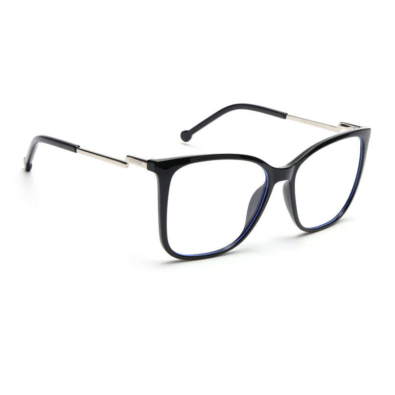 Voyage Glam Black Cateye TR Clip-On Polarized Sunglasses for Men & Women - PMG4820-C1