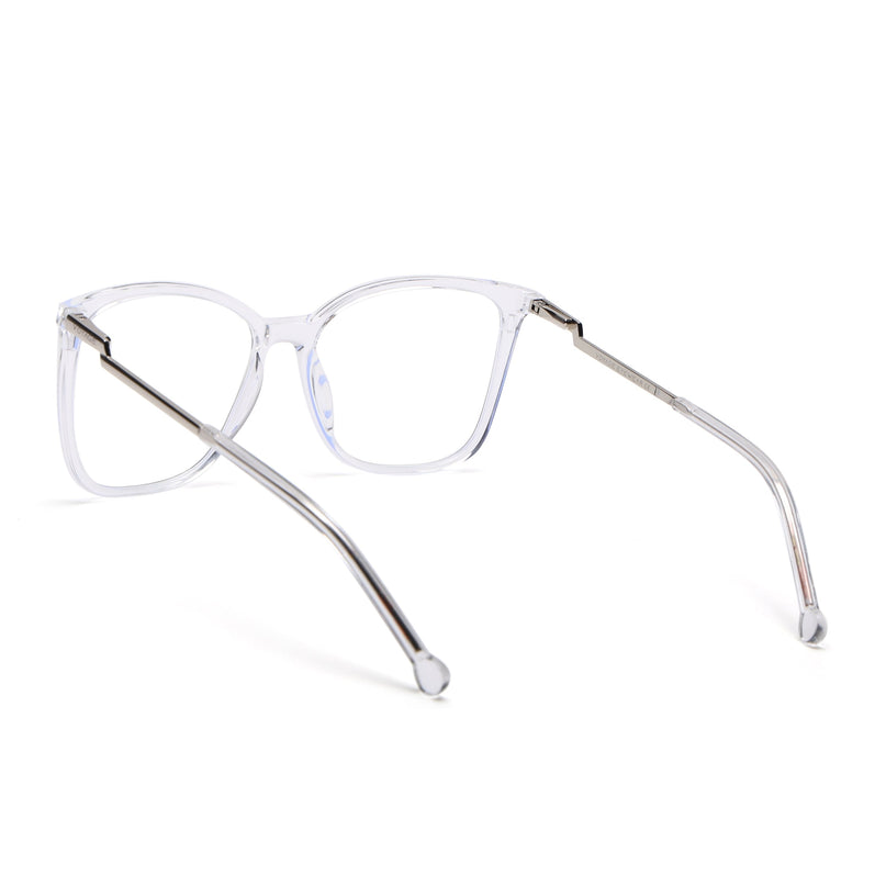 Voyage Glam Transparent Cateye TR Clip-On Polarized Sunglasses for Women - PMG4822-C3