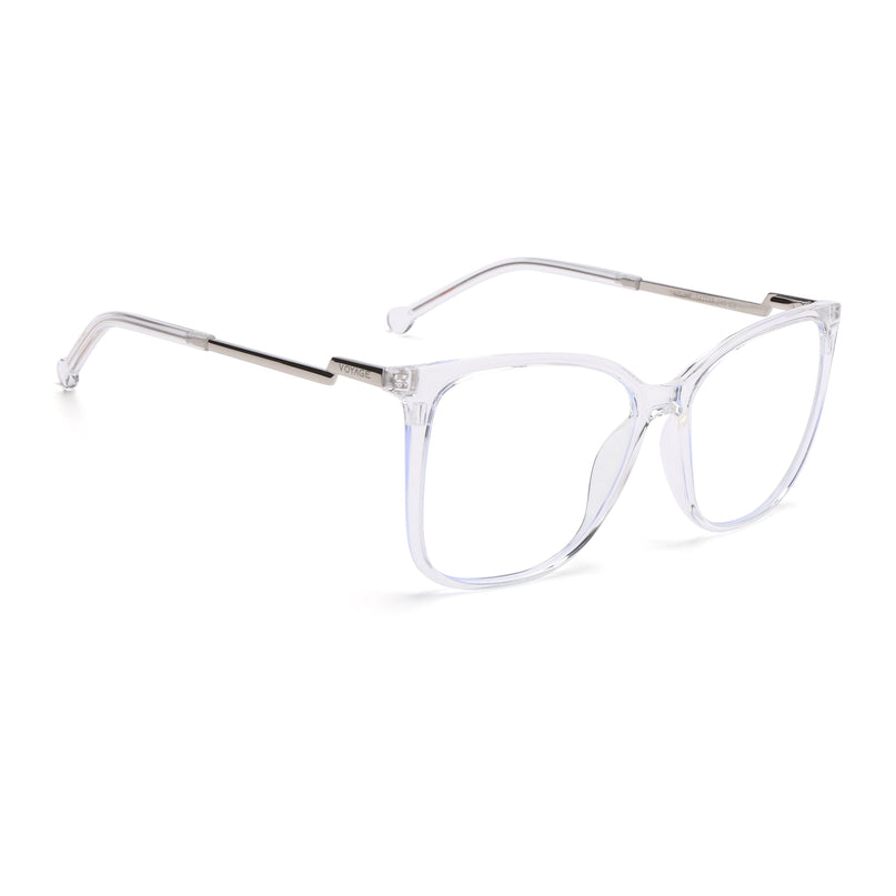 Voyage Glam Transparent Cateye TR Clip-On Polarized Sunglasses for Women - PMG4822-C3