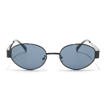 Oval Sunglasses for Men & Women (Grey Lens | Black Frame - MG7038)
