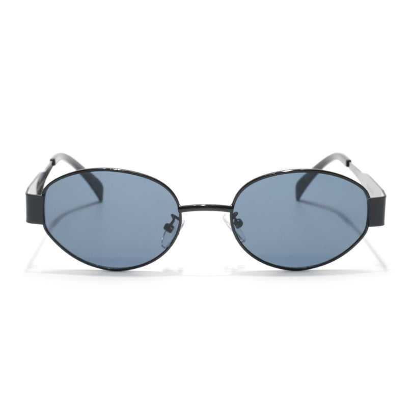 Oval Sunglasses for Men & Women (Grey Lens | Black Frame - MG7038)