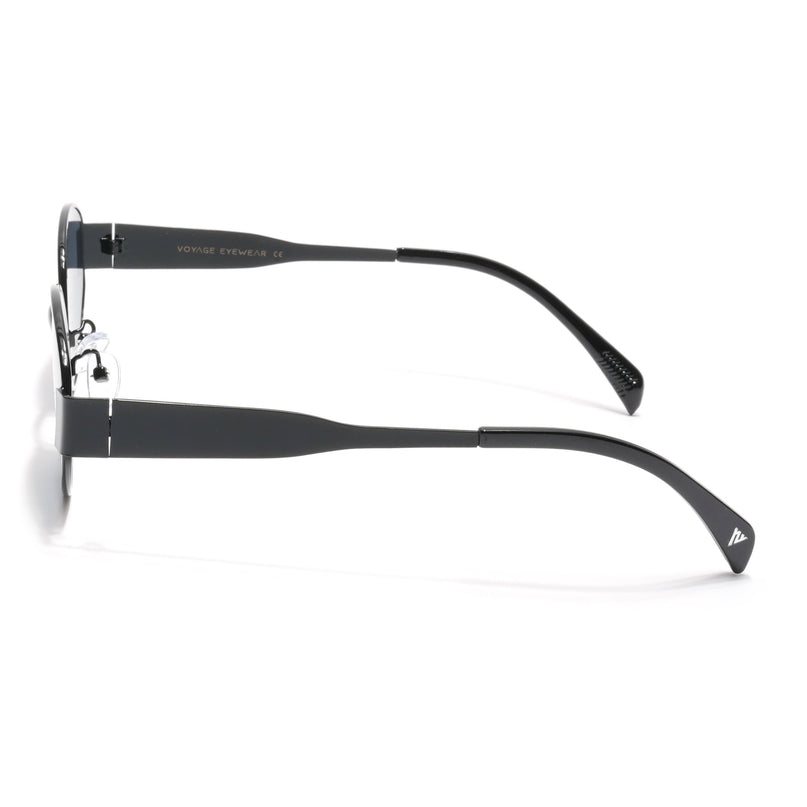 Oval Sunglasses for Men & Women (Grey Lens | Black Frame - MG7038)