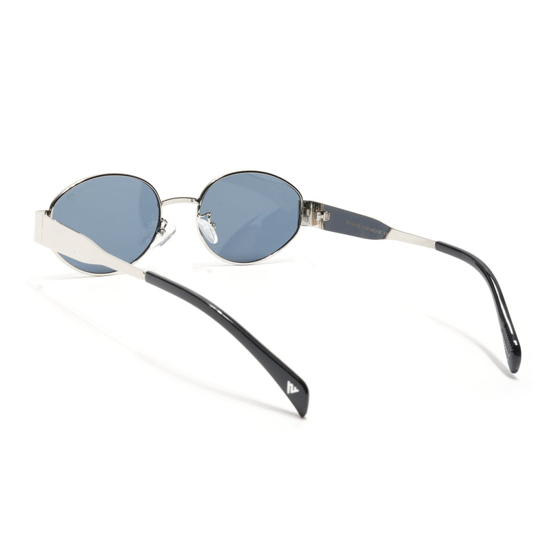 Oval Sunglasses for Men & Women (Grey Lens | Silver Frame - MG7039)