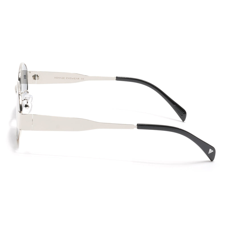 Oval Sunglasses for Men & Women (Grey Lens | Silver Frame - MG7039)
