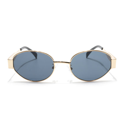 Oval Sunglasses for Men & Women (Grey Lens | Golden Frame - MG7040)
