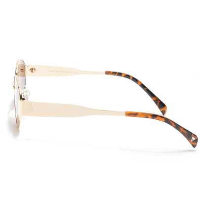 Oval Sunglasses for Men & Women (Brown Lens | Golden Frame - MG7041)