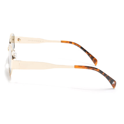 Oval Sunglasses for Men & Women (Olive Lens | Golden Frame - MG7042)