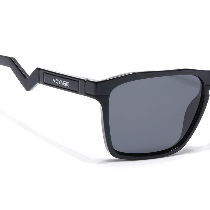 Wayfarer Polarized Sunglasses  Black Lens | Shine Black Frame - PMG6753