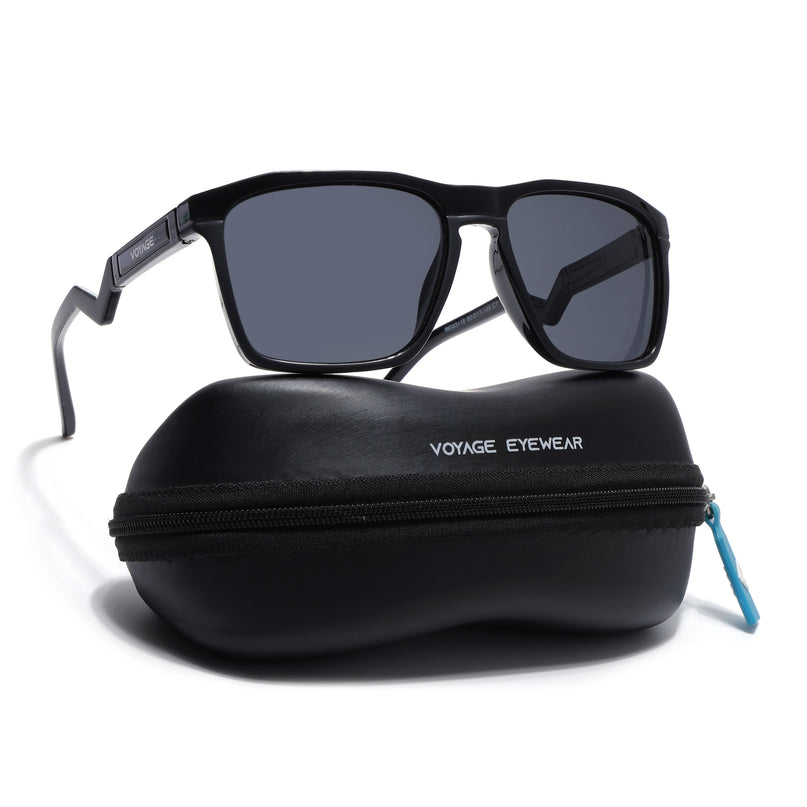 Wayfarer Polarized Sunglasses  Black Lens | Shine Black Frame - PMG6753