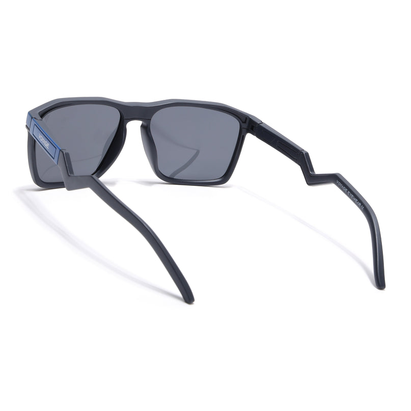 Wayfarer Polarized Sunglasses | Black Lens | Blue & Grey Frame - PMG6754