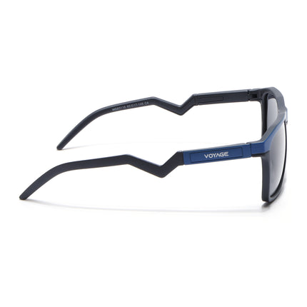 Wayfarer Polarized Sunglasses | Black Lens | Blue & Grey Frame - PMG6754