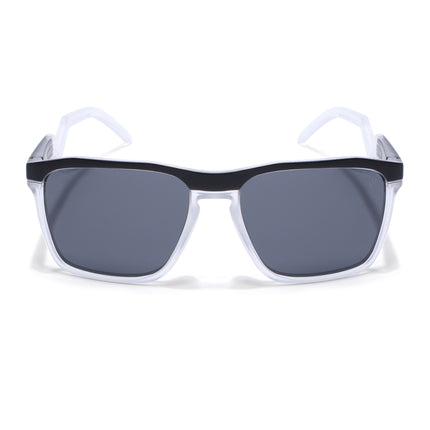 Wayfarer Polarized Sunglasses | Black Lens | Black & Transparent Frame - PMG6755
