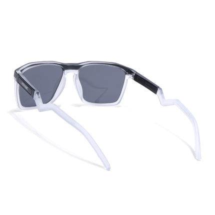 Wayfarer Polarized Sunglasses | Black Lens | Black & Transparent Frame - PMG6755