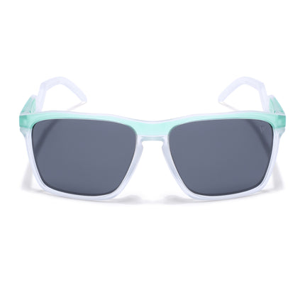 Wayfarer Polarized Sunglasses | Black Lens | Blue & Transparent Frame - PMG6757
