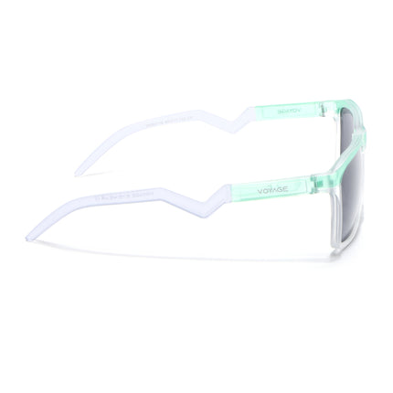 Wayfarer Polarized Sunglasses | Black Lens | Blue & Transparent Frame - PMG6757