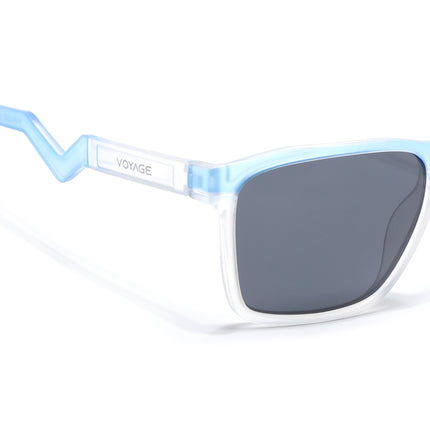 Wayfarer Polarized Sunglasses | Black Lens | Green & Transparent Frame - PMG6758