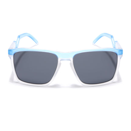 Wayfarer Polarized Sunglasses | Black Lens | Green & Transparent Frame - PMG6758