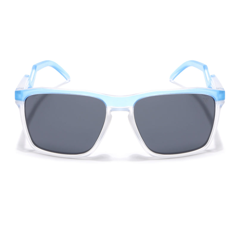 Wayfarer Polarized Sunglasses | Black Lens | Green & Transparent Frame - PMG6758