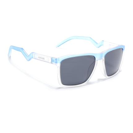 Wayfarer Polarized Sunglasses | Black Lens | Green & Transparent Frame - PMG6758