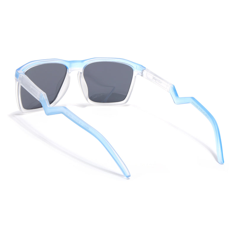 Wayfarer Polarized Sunglasses | Black Lens | Green & Transparent Frame - PMG6758