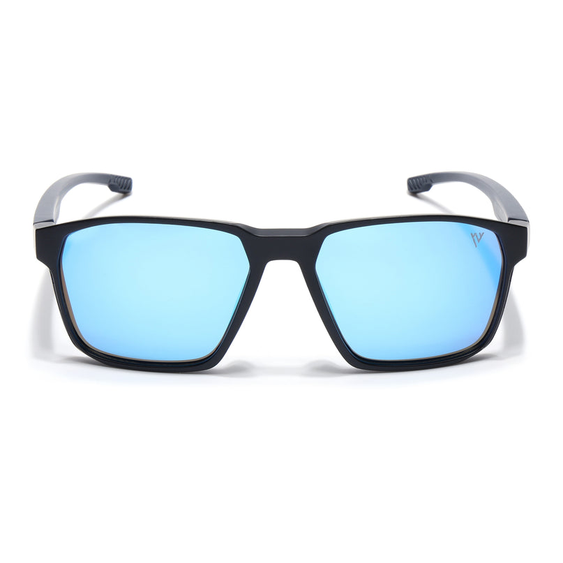 Wayfarer Polarized Sunglasses | Blue Lens | Black Frame - PMG6760