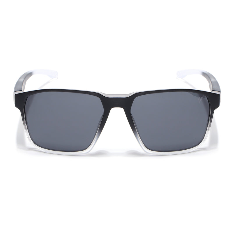 Wayfarer Polarized Sunglasses | Black Lens | Black & White Frame - PMG6761