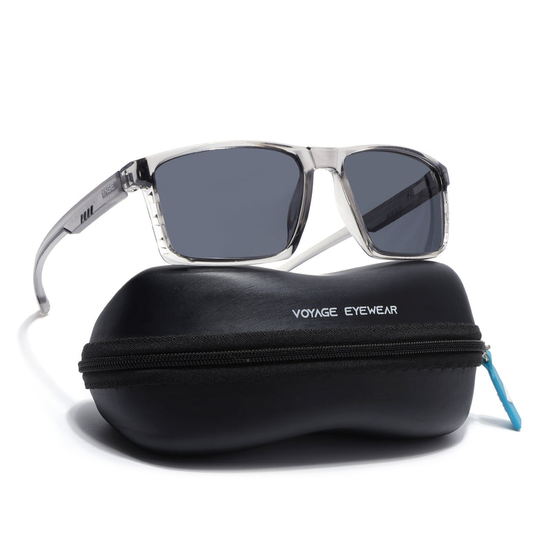 Wayfarer Polarized Sunglasses | Black Lens | Grey Frame - PMG6767