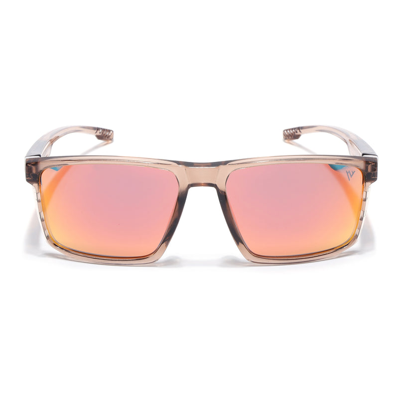 Wayfarer Polarized Sunglasses | Orange Lens | Brown Frame - PMG6769