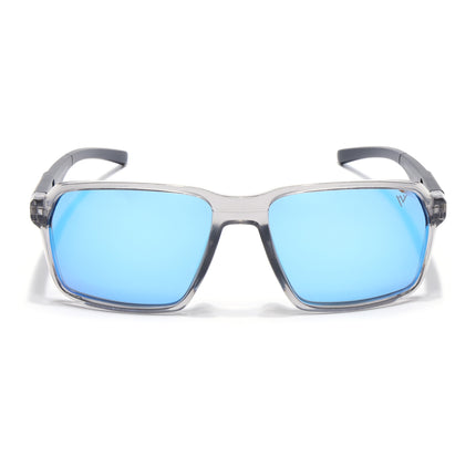 Wayfarer Polarized Sunglasses | Blue Lens | Grey Frame - PMG6774