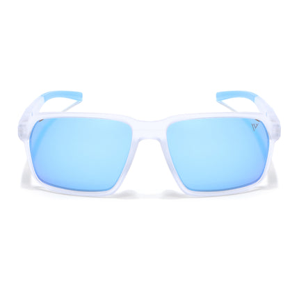 Wayfarer Polarized Sunglasses | Blue Lens | Transparent Frame - PMG6776