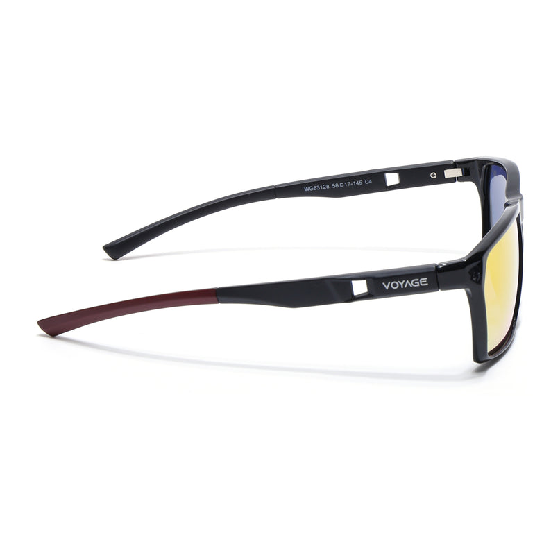 Wayfarer Polarized Sunglasses Orange Lens | Shine Black Frame - PMG6778
