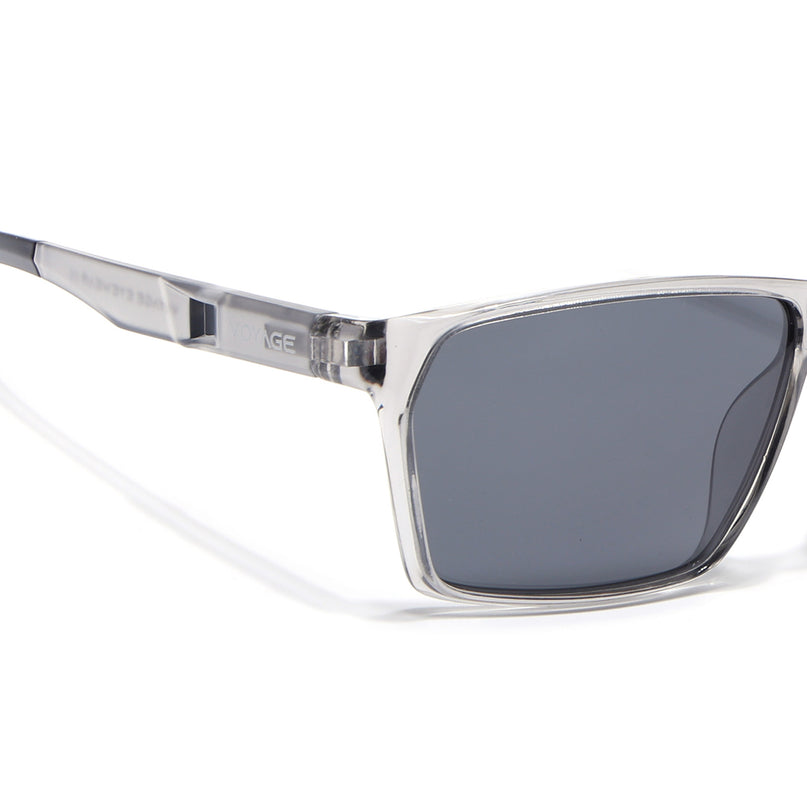 Wayfarer Polarized Sunglasses | Black Lens | Grey Frame - PMG6779