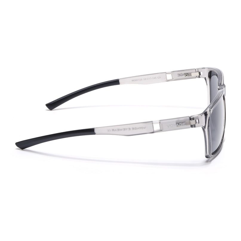 Wayfarer Polarized Sunglasses | Black Lens | Grey Frame - PMG6779