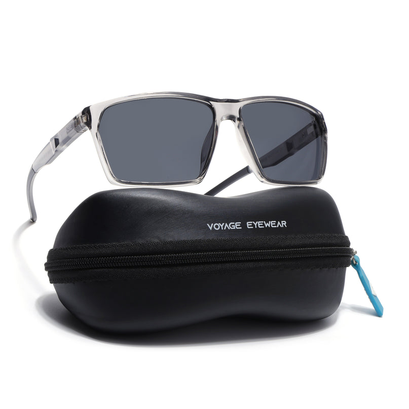 Wayfarer Polarized Sunglasses | Black Lens | Grey Frame - PMG6779
