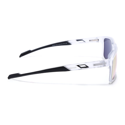 Wayfarer Polarized Sunglasses | Orange Lens | Transparent Frame - PMG6786