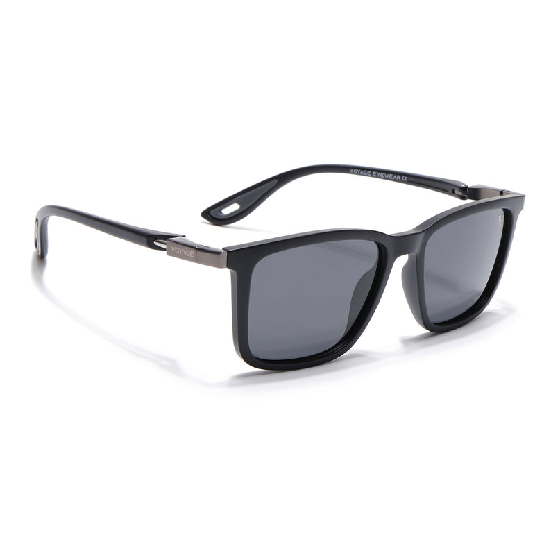 Beast | Matt Black Rectangle Polarized Sunglasses | PMG6634
