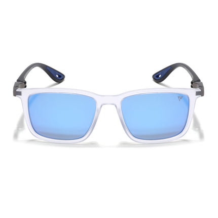 Beast | Aqua Blue Reflector Rectangle Polarized Sunglasses | PMG6667