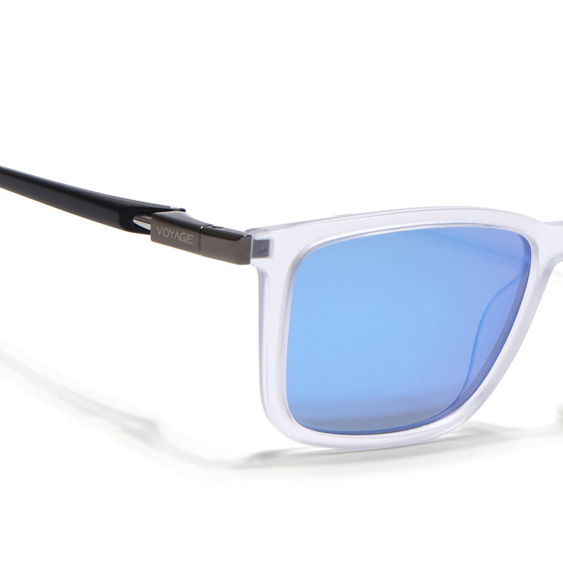 Beast | Aqua Blue Reflector Rectangle Polarized Sunglasses | PMG6667