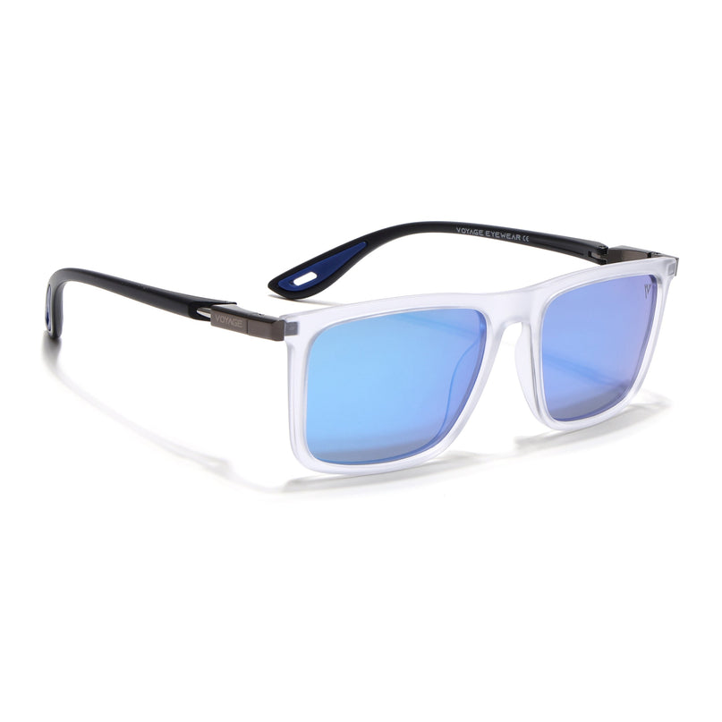 Beast 2.0 | Aqua Blue Reflector Rectangle Polarized Sunglasses | PMG6652