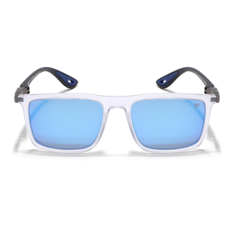 Beast 2.0 | Aqua Blue Reflector Rectangle Polarized Sunglasses | PMG6652