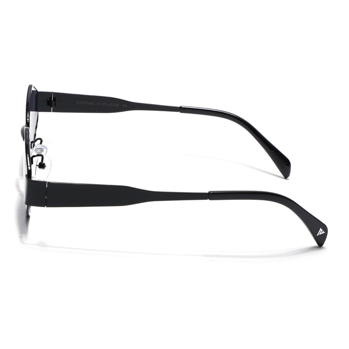 Voyage Hexagon Sunglasses for Men & Women (Black Lens | Black Frame - MG7390)