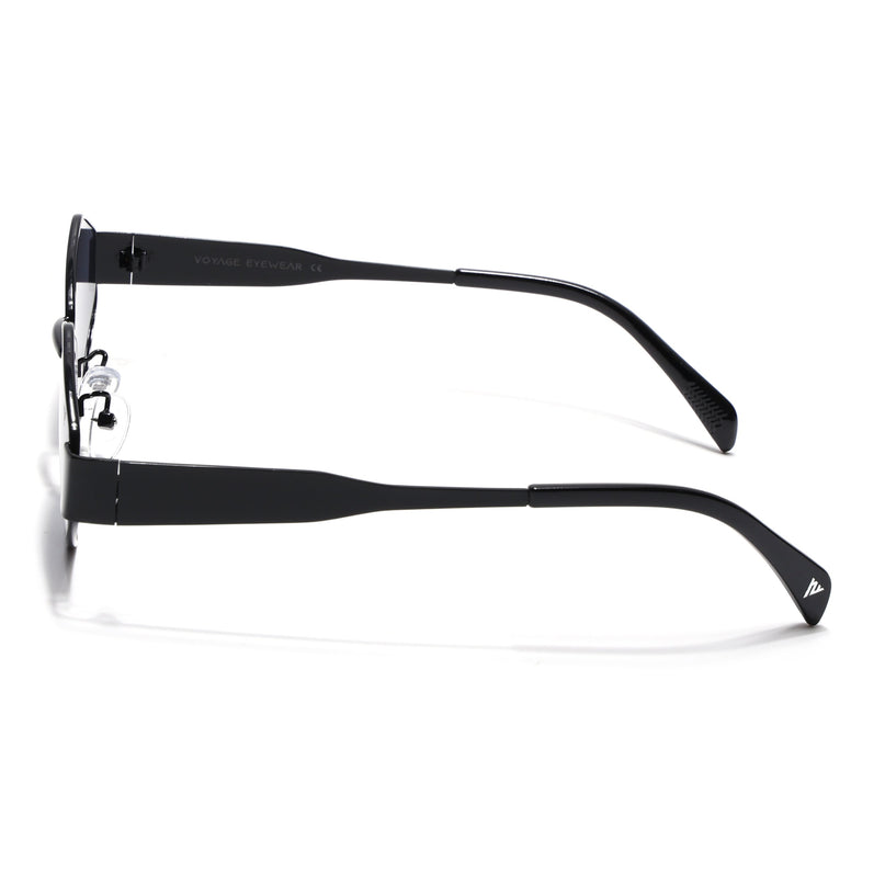 Voyage Hexagon Sunglasses for Men & Women (Black Lens | Black Frame - MG7390)