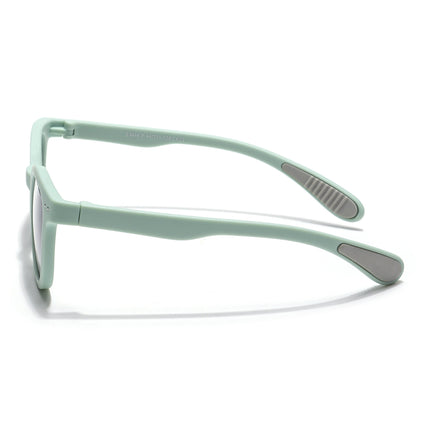 Foldable Round Polarized Sunglasses for Kids -6 yrs To 12 yrs (Black Lens | Parrot Green Frame - PMG5910)