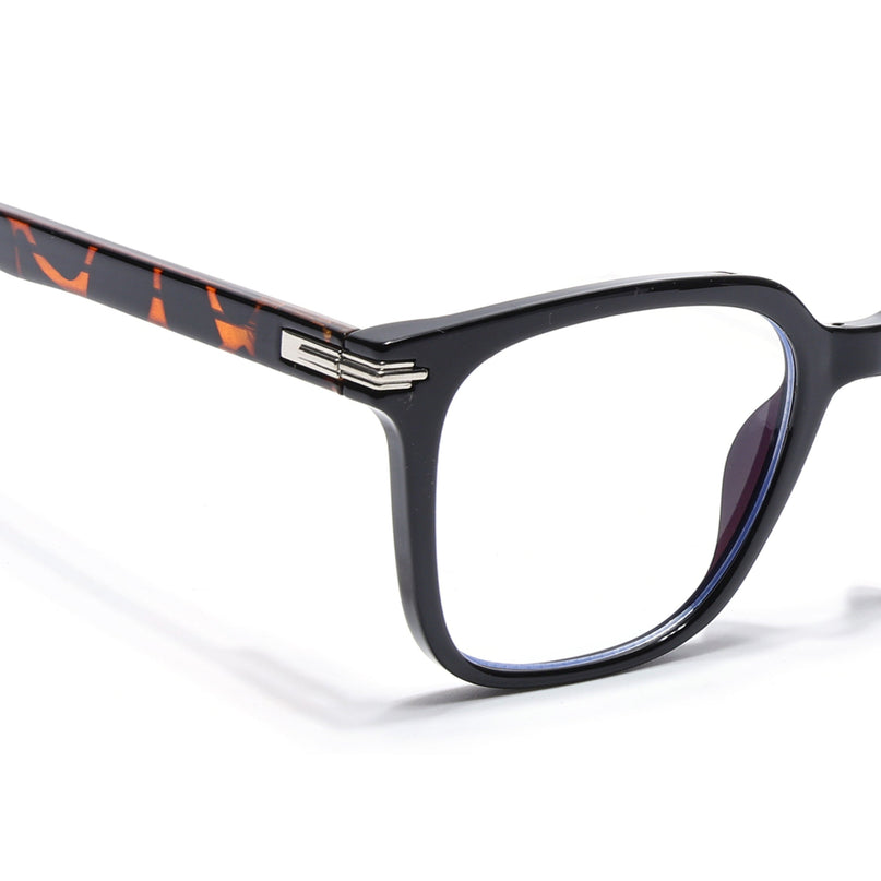 Voyage High Street Shine Black Square Eyeglasses for Men & Women (86001MG4932-C4)