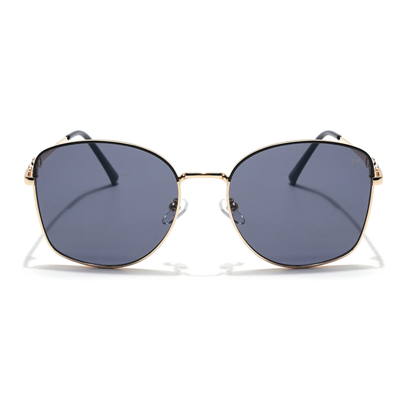Oversize Sunglasses (Black Lens | Golden Frame - MG6035)