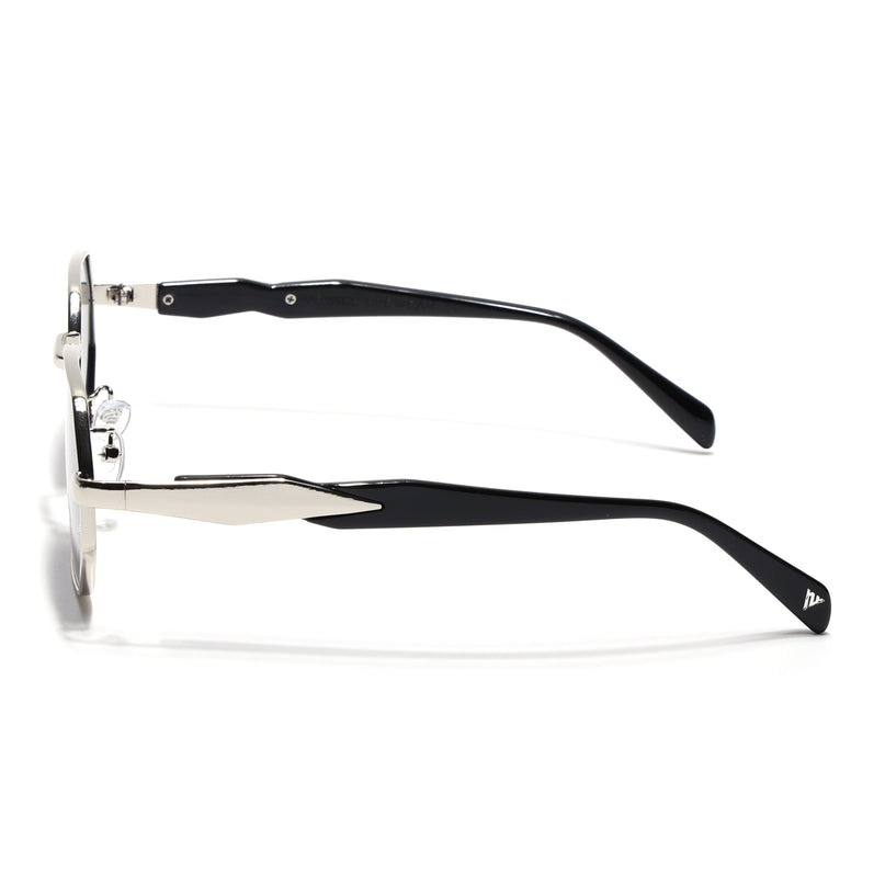 Voyage Rectangle Sunglasses for Men & Women (Grey Lens | Silver Frame - MG7386)