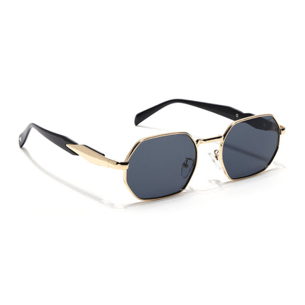 Voyage Rectangle Sunglasses for Men & Women (Grey Lens | Golden Frame - MG7389)